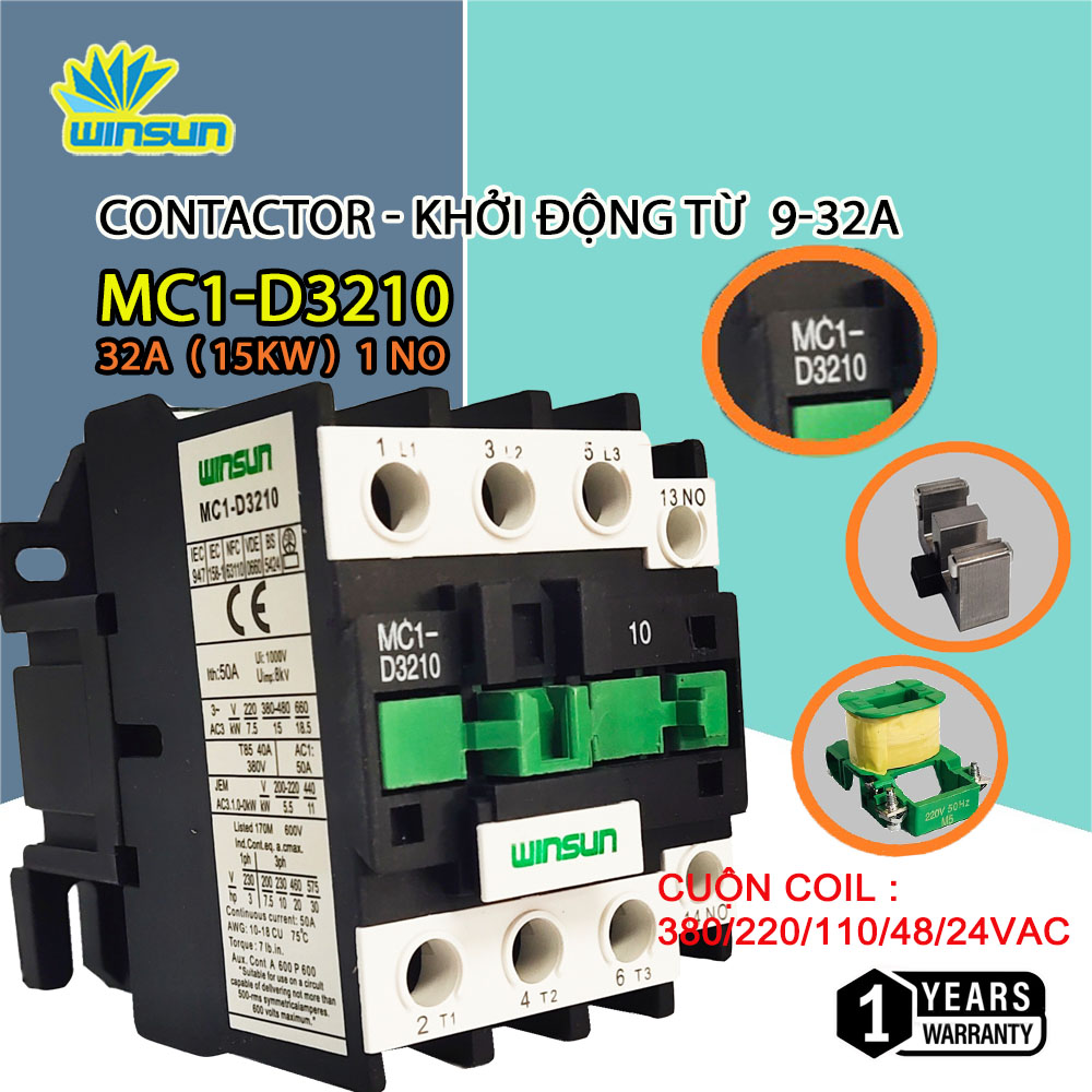Contactor - Khởi Động Từ 9/12/18/25/32A (winsun)