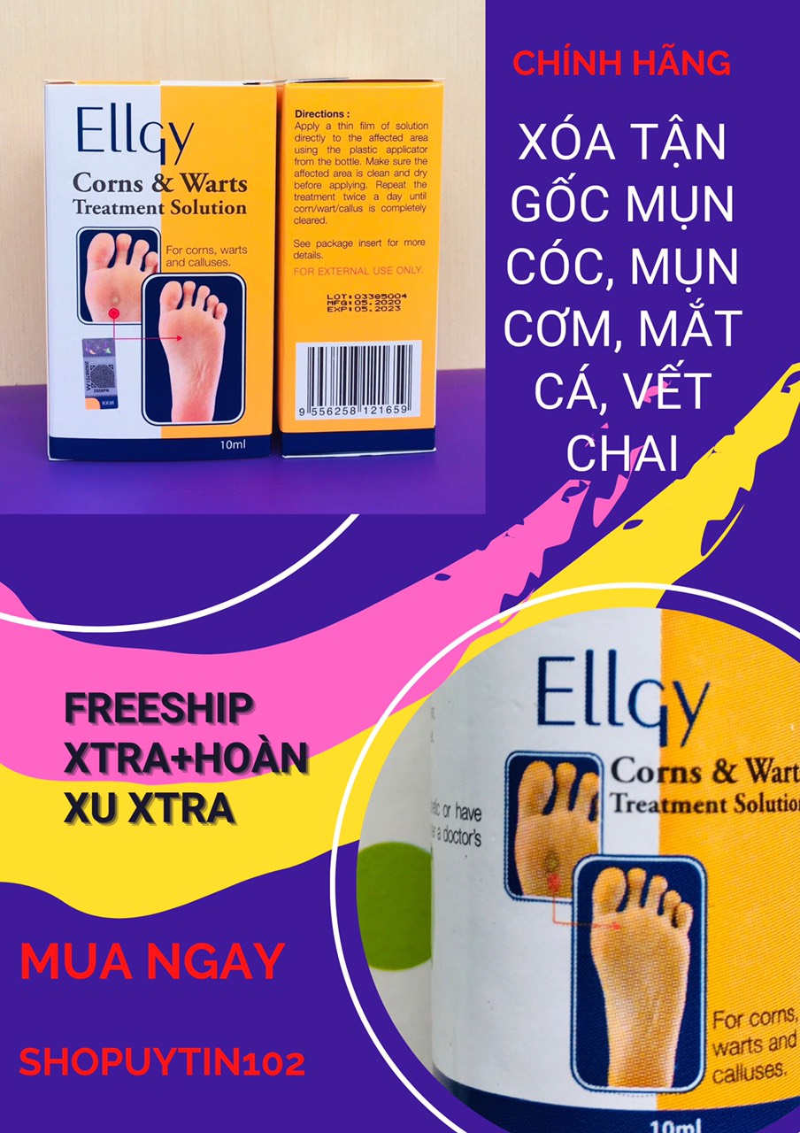 Ellgy - Đánh Bay Mụn Cóc, Mụn Cơm, Mắt Cá Chân, Chai Chân, Chai Tay, Tận Gốc