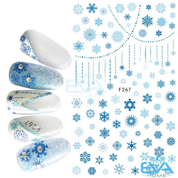 [HCM]Miếng Dán Móng Tay 3D Nail Sticker Tráng Trí Hoạ Tiết Bông Tuyết F267