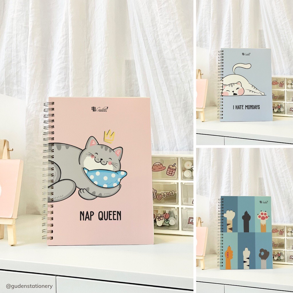 Sổ tay cỡ A5 mèo Basic 120 trang_Guden Stationery