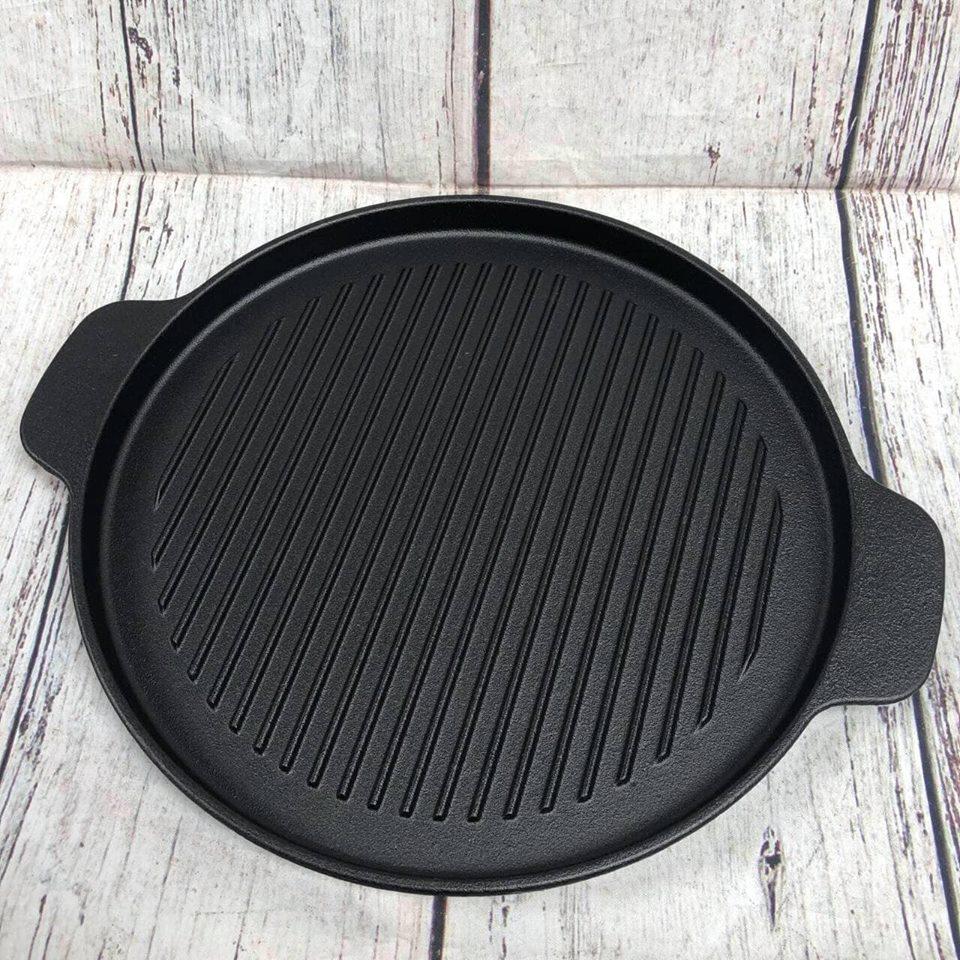 Chảo Gang Nướng Thịt Chống Dính Cao Cấp đường kính 24CM. Dễ dàng vệ sinh sau khi sử dụng