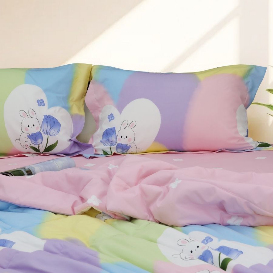 Stefani 5-piece set bed sheet with quilt cover-st200046-cotton bedding set