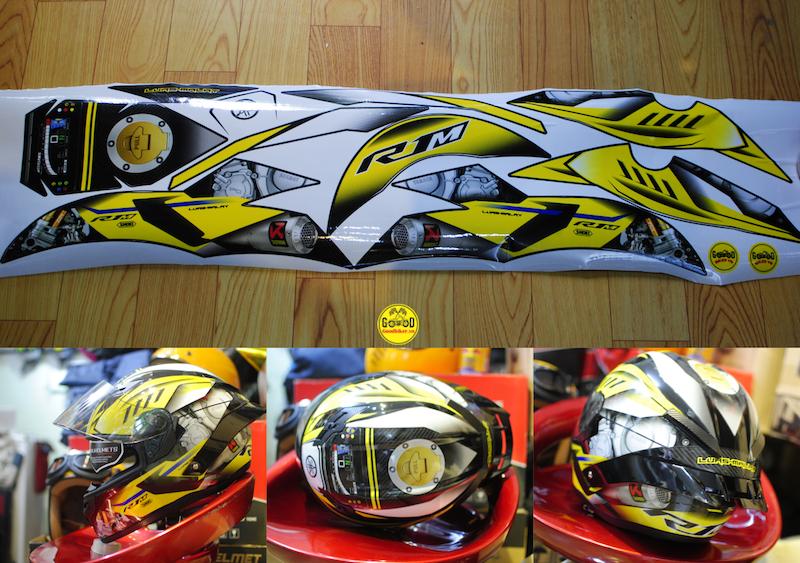 Tem Yamaha màu Vàng dán Mũ Fullface