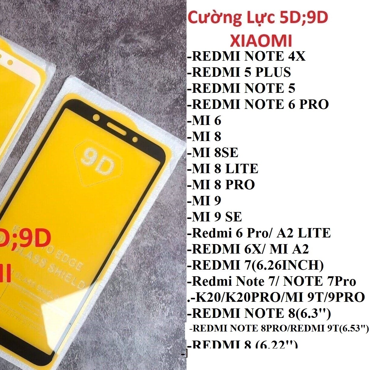 XÃ HÀNG THANH LÝ Cường Lực Xiaomi các dòng full màn hình