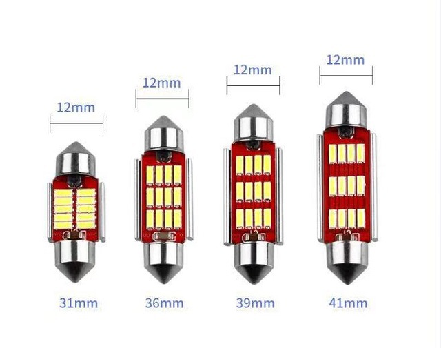 Bóng đèn led trần xe hơi 4014 trắng 12v