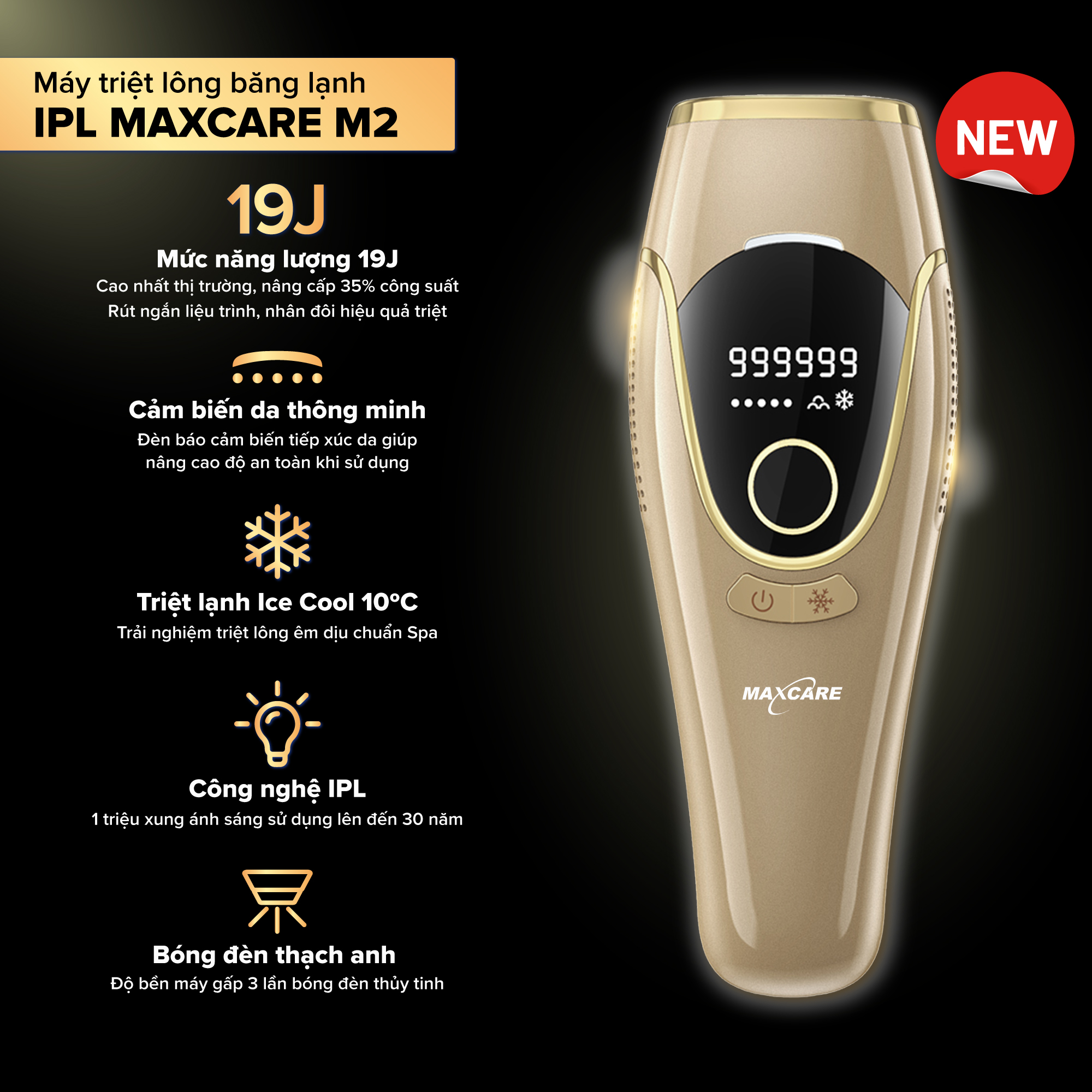 Máy triệt lông và trẻ hóa da cá nhân IPL Maxcare