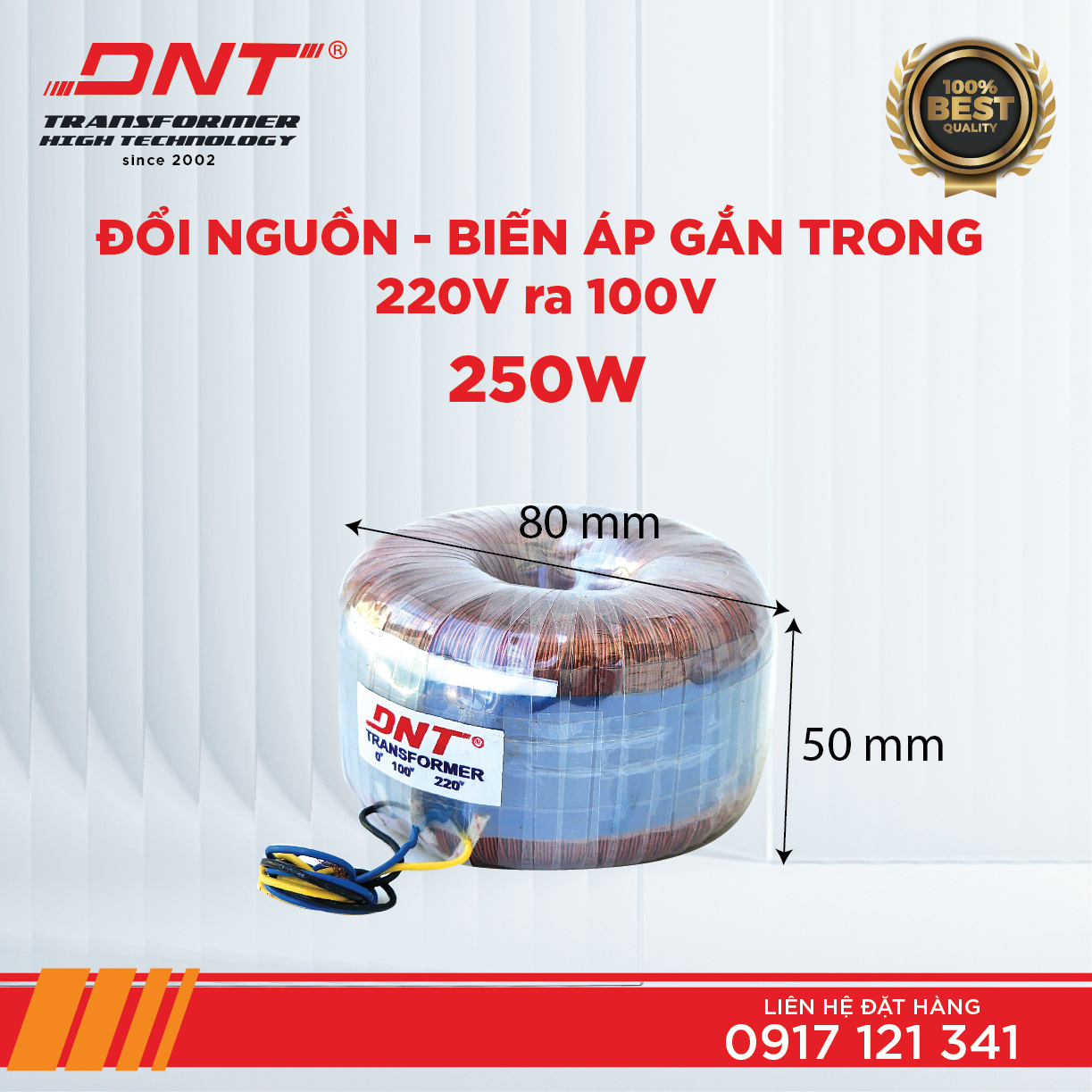 BIẾN ÁP GẮN TRONG 220V RA 100V DNT