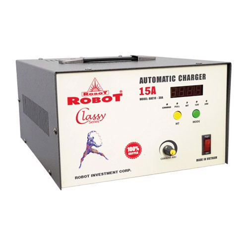 MÁY SẠC ẮC QUY ROBOT TỰ ĐỘNG 15A (12V-24V, Dây Nhôm & Đồng)
