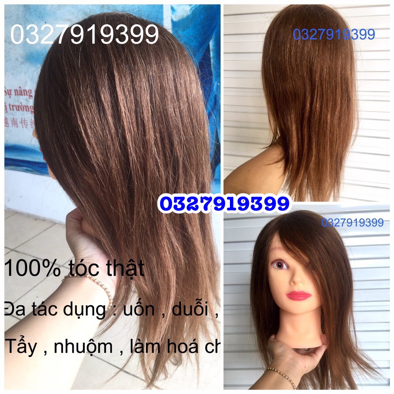 Đầu Manocanh Học Làm Tóc MX04 100% Tóc Thật Dài 55-60cm Phù Hợp Tẩy Nhuộm Uốn Duỗi Bấm Cho Học Viên Và Thợ Tóc