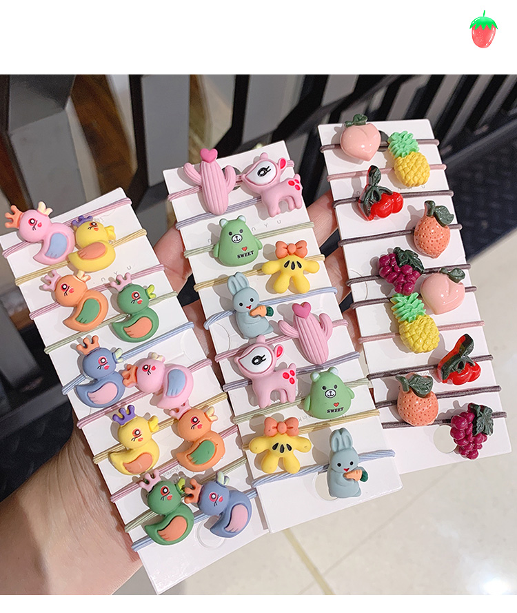 Set 10 Dây Buộc Tóc Hoạt Hình Dễ Thương Cho Mẹ Và Bé