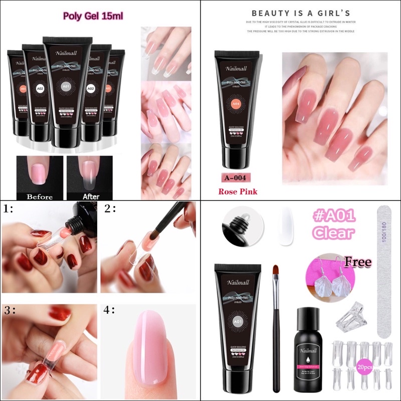 Gel gôm đắp móng tuýp lẻ đủ màu (HOT )