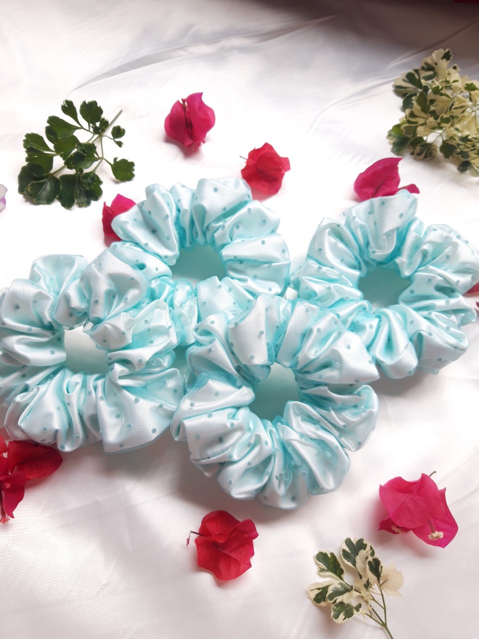 Cột tóc Scrunchies Hai Lớp von cao cấp.( Hàng xưởng mai, hình thật)
