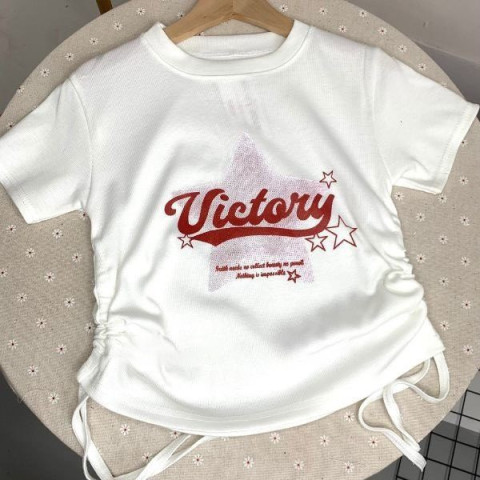 Áo thun nữ babytee áo croptop rút dây victory cá tính hottrend