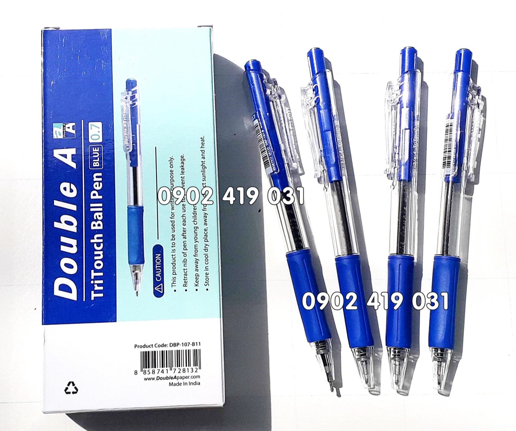 Bút Bi Double A Tritouch 0.7mm - Hộp 12 cây