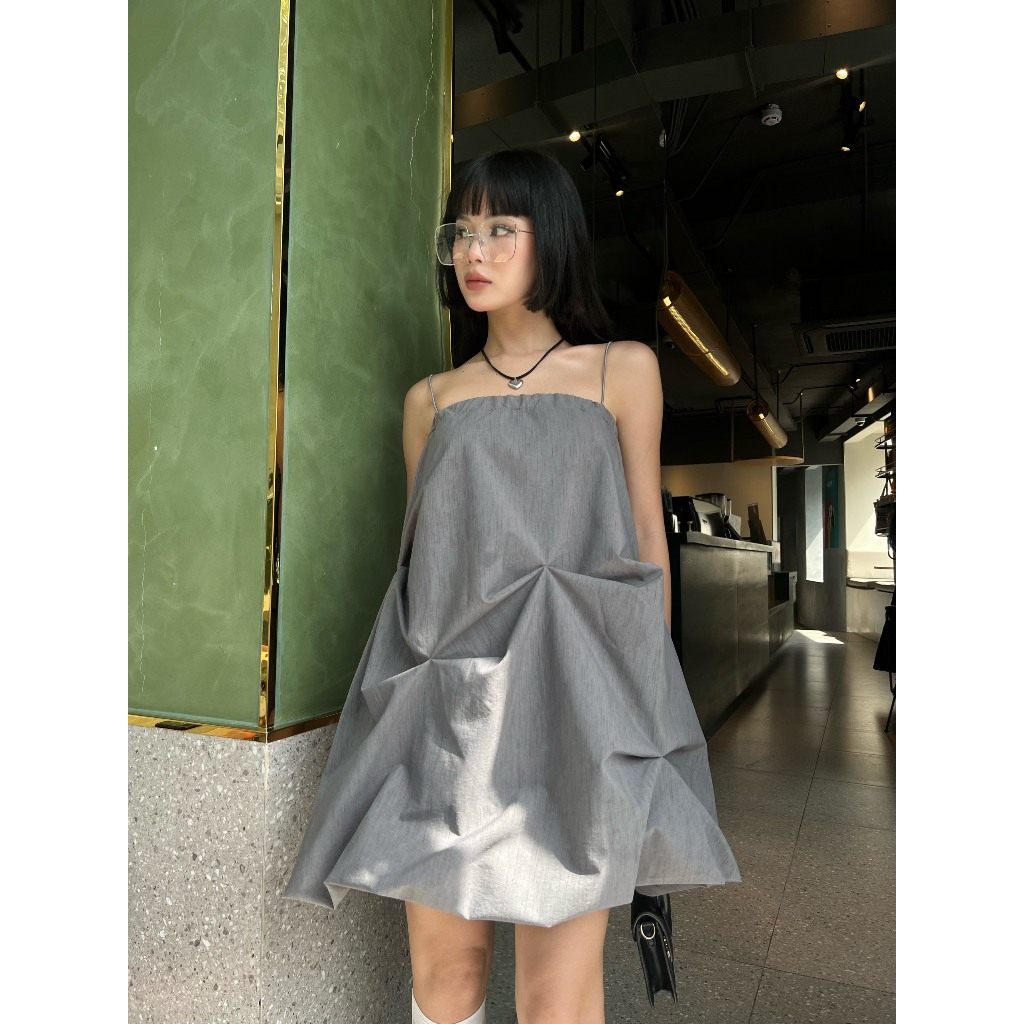 CARA Đầm babydoll ngắn nữ Yeda dáng bí hai dây mảnh dễ thương cá tính