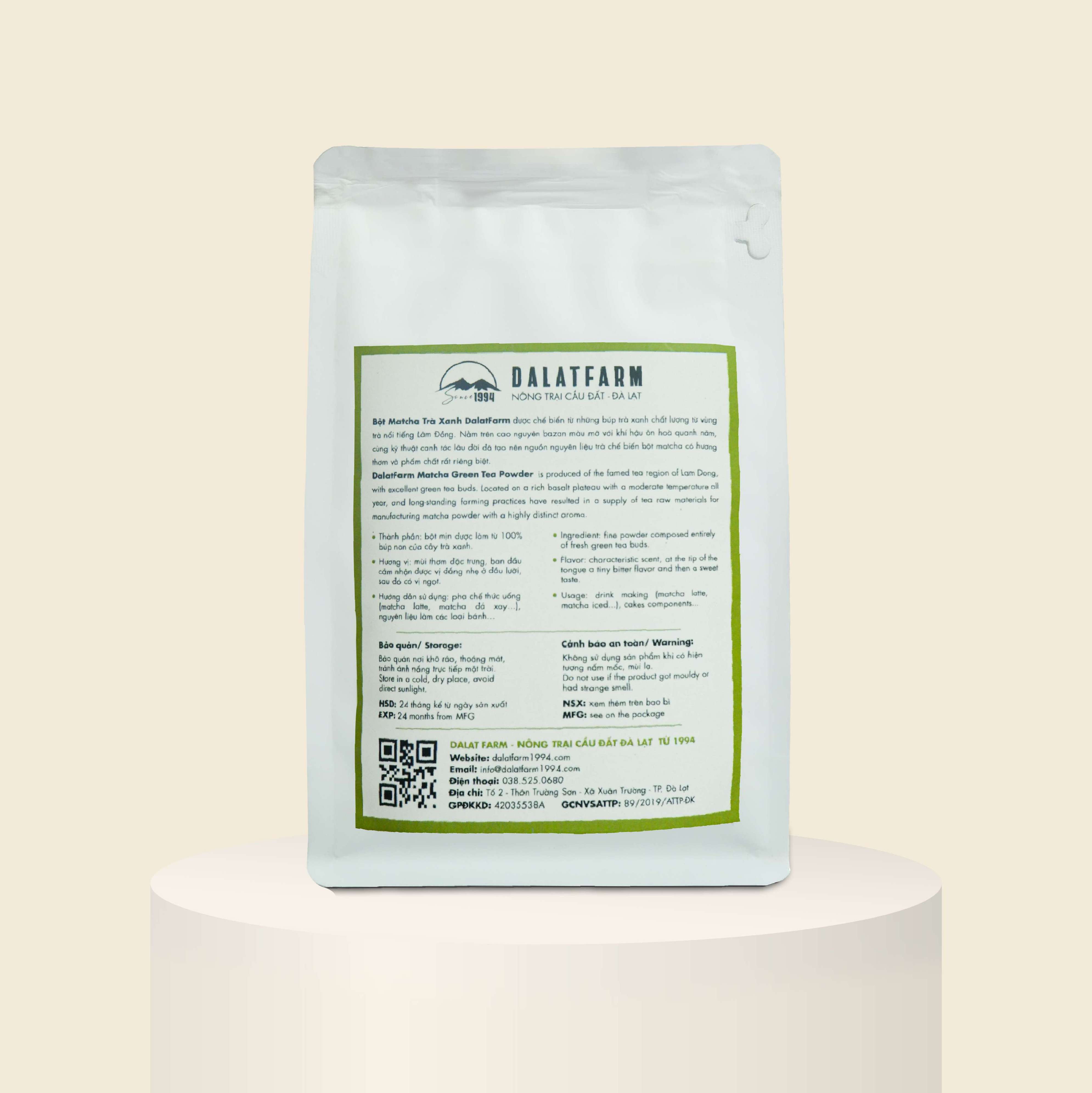 Bột Matcha Trà Xanh Dalat Farm - Túi 250Gr