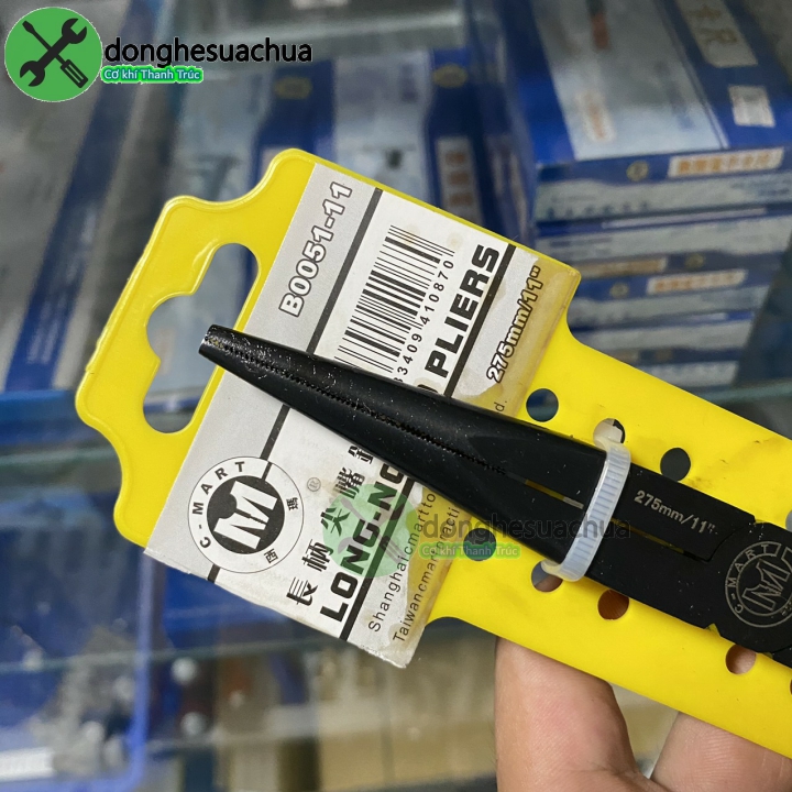 Kìm mũi nhọn dài miệng thẳng C-Mart B0051-11 275mm