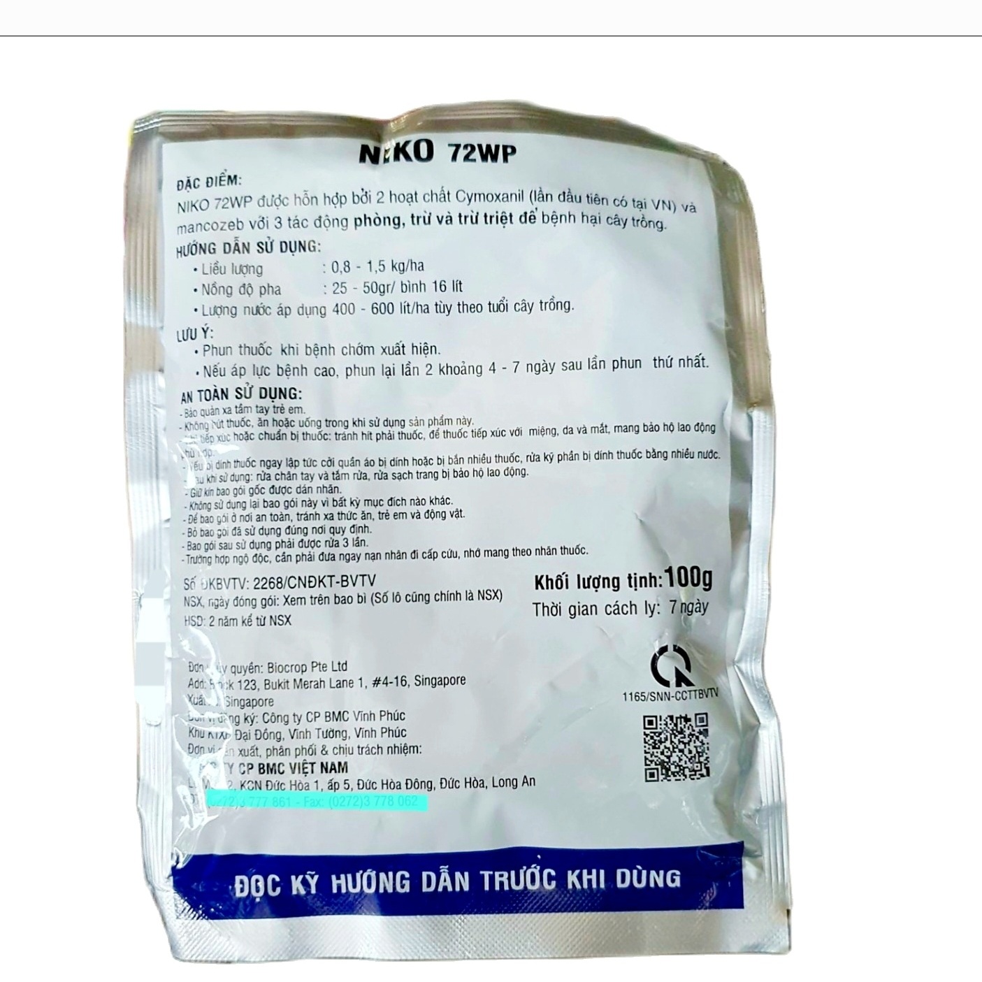 💎 Thuốc trừ bệnh cây trồng NIKO 72WP (100gr) 💖