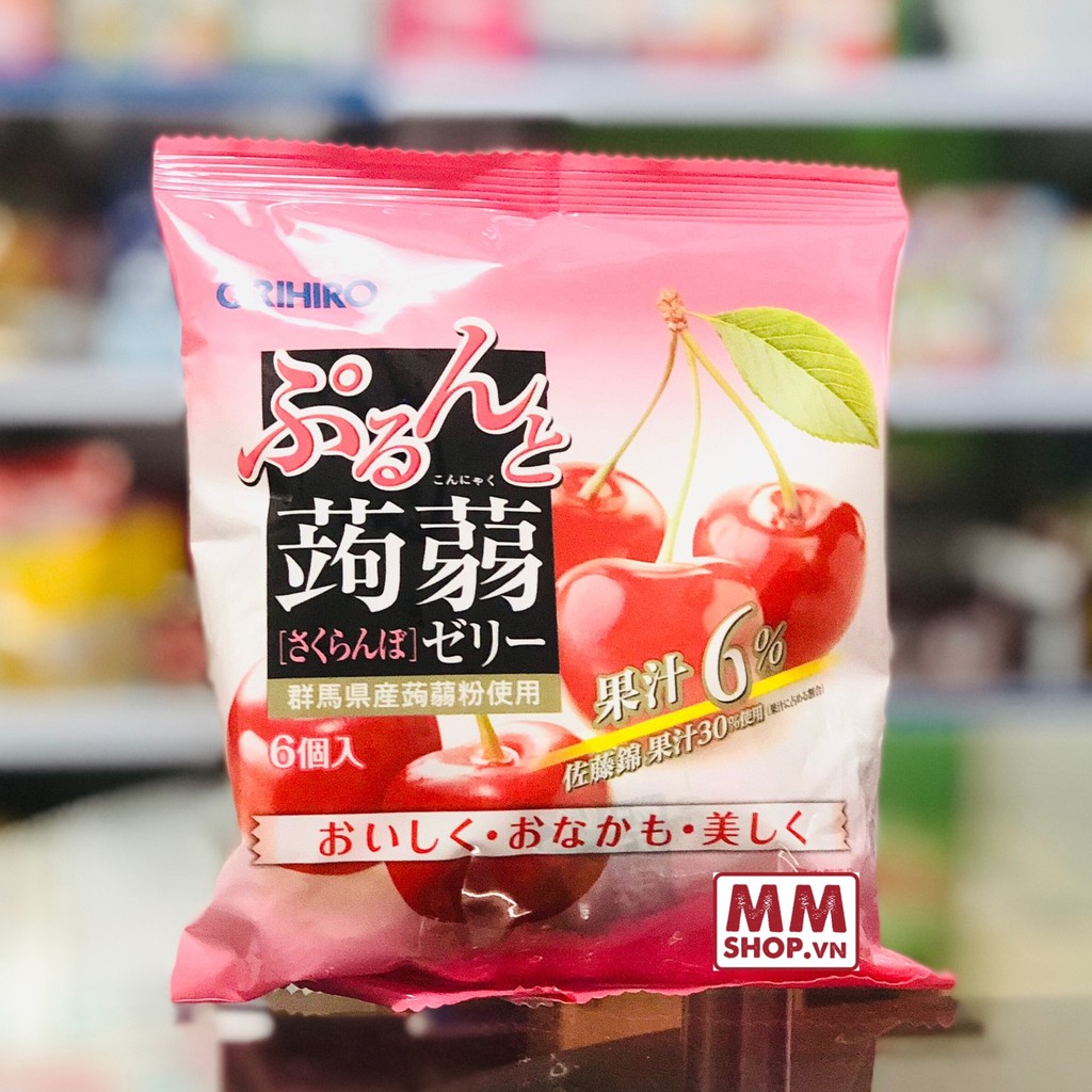 Thạch trái cây Orihiro vị Cherry 6 Viên Nhật bản