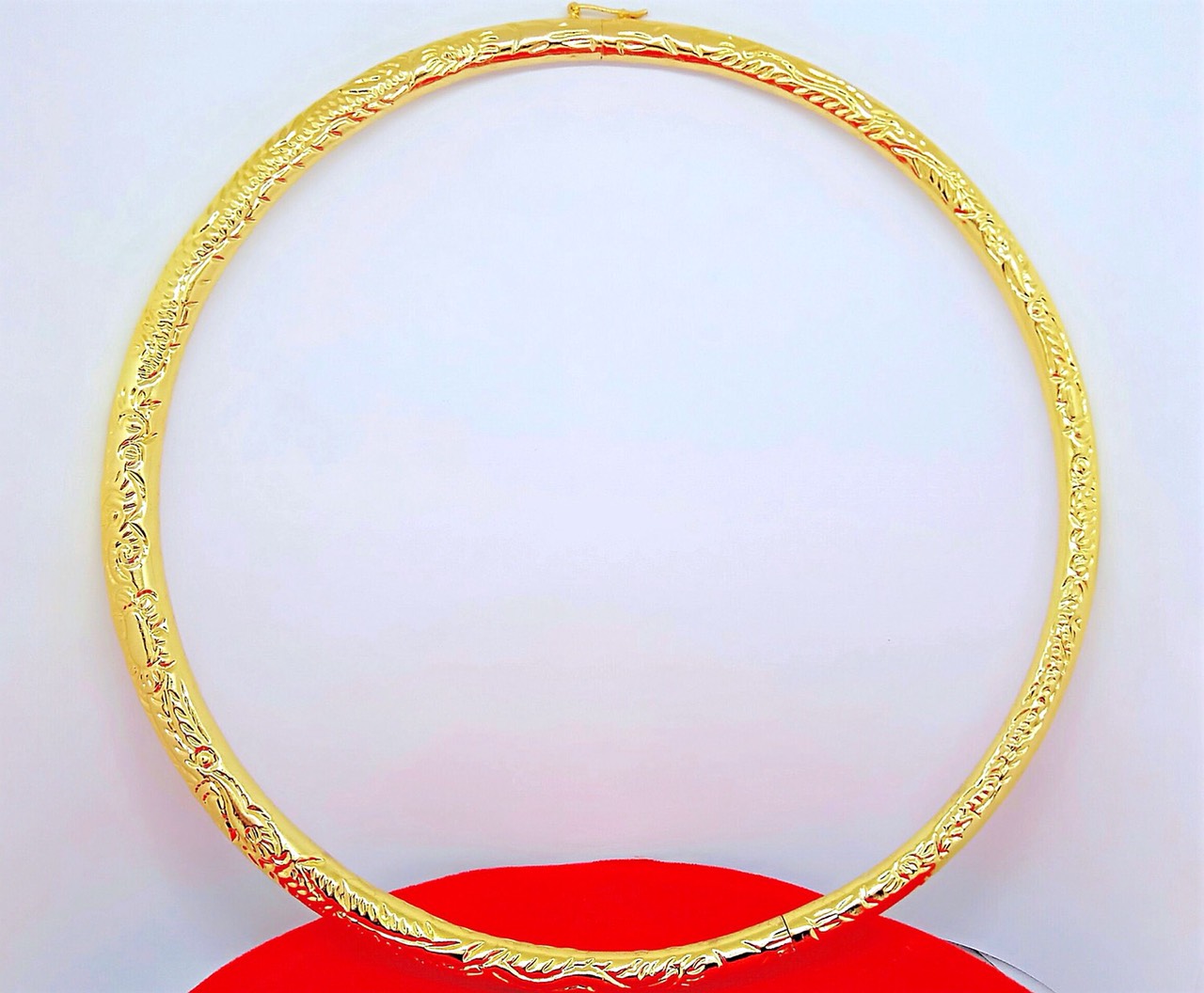 Kiềng cổ cưới chạm rồng dát vàng 24k kèm hộp mhumg