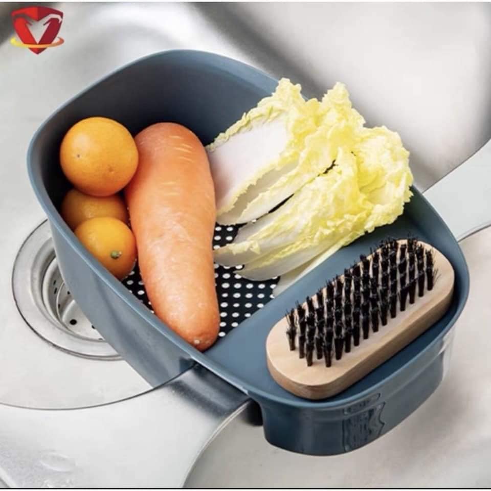 Khay Đựng Rác Kèm Để Đồ Thông Minh, Khay Lọc Rác Cài Bồn Rửa Mẫu Mới, Khay Đựng Đa Năng bồn rửa bát