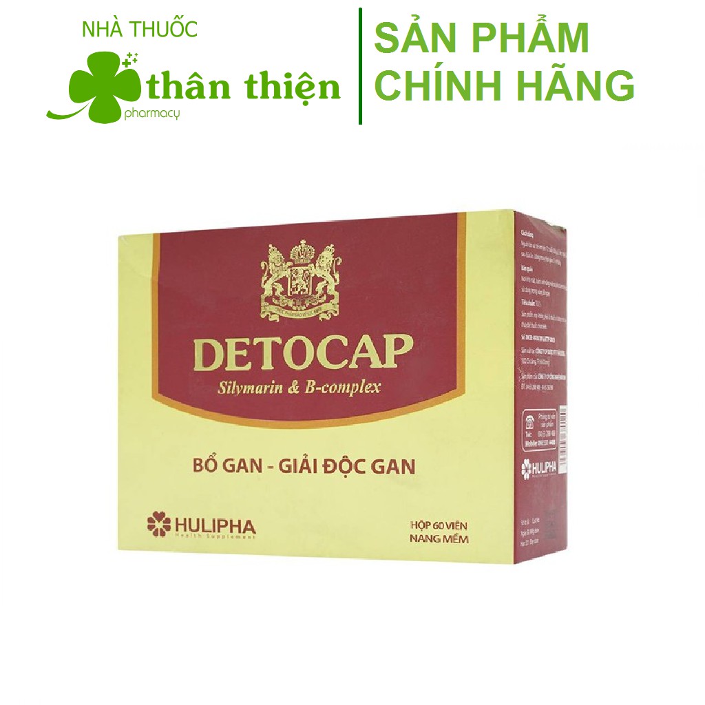 DETOCAP – Hỗ trợ điều trị viêm gan, giải độc gan và tăng cường chức năng gan (hộp 60 viên)