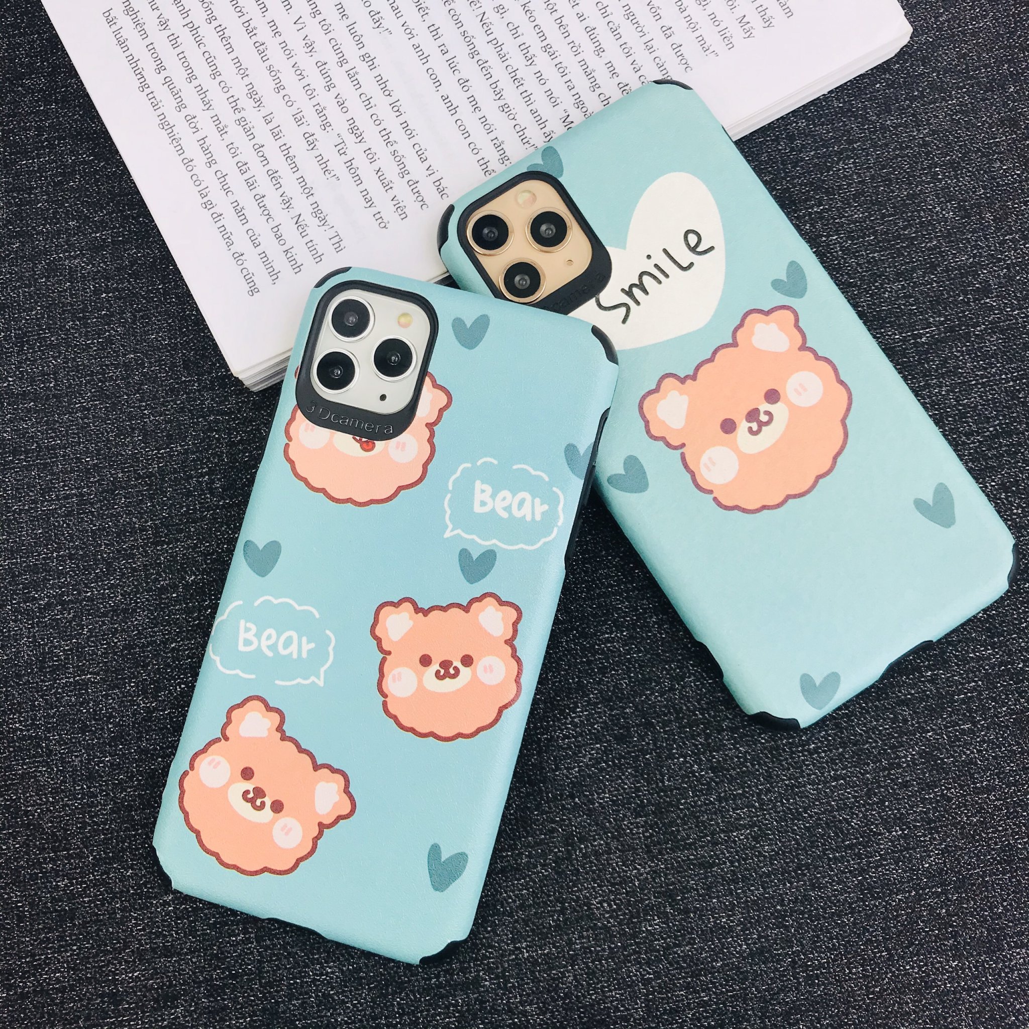 Ốp Lưng Da IMD Bear Smile