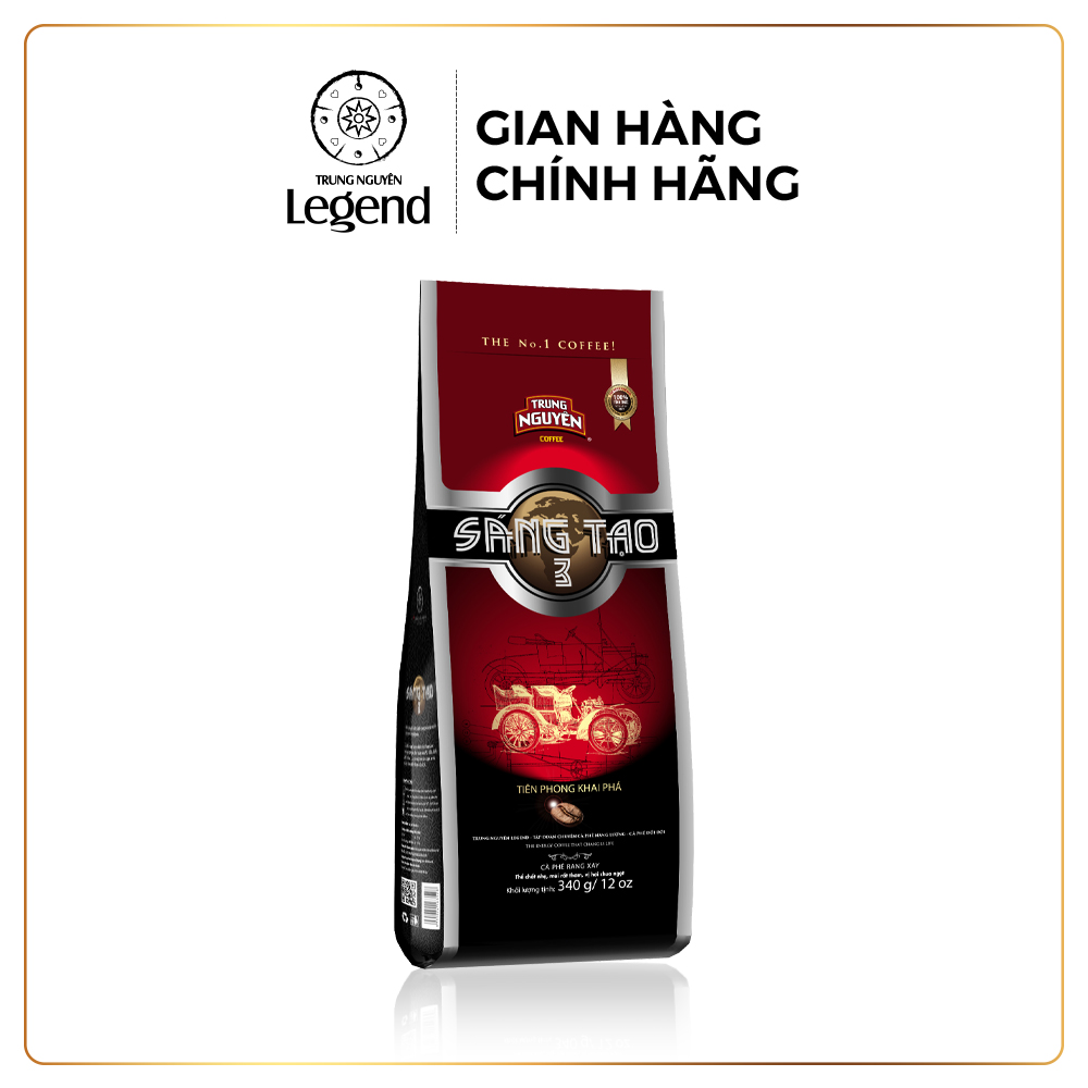 Trung Nguyên Legend Cà Phê Rang Xay Sáng Tạo 3 – Gói 340gr – Thuần Hạt Arabica, Vị Chua Thanh Nhẹ