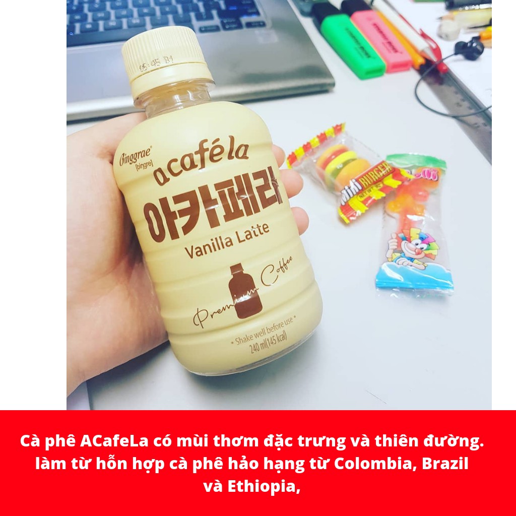 CÀ PHÊ SỮA ACAFELA BINGGRAE VỊ VANILLA LATTE CHAI 240ML