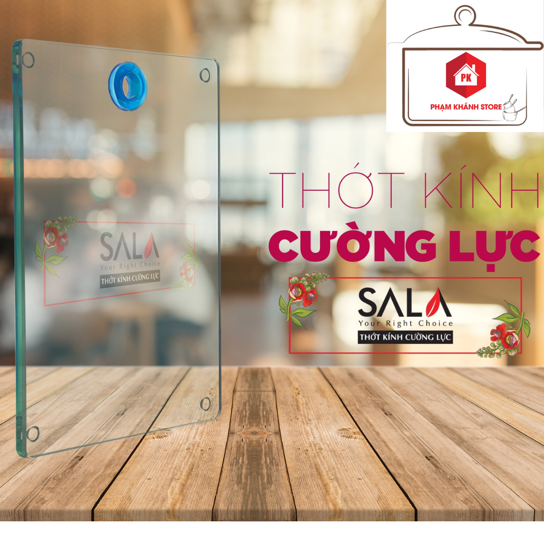 Thớt Kính Cường Lực SaLa Cao Cấp Đảm Bảo Vệ Sinh An Toàn Có Móc Treo Tiện Dụng
