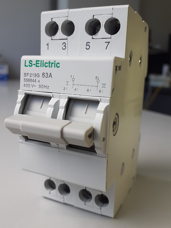 Cầu dao đảo chiều chuyển đổi nguồn điện công suất lớn 2P/63A-220V LS-Elictric cầu dao đảo chiều át đảo chiều bộ chuyển đổi nguồn điện