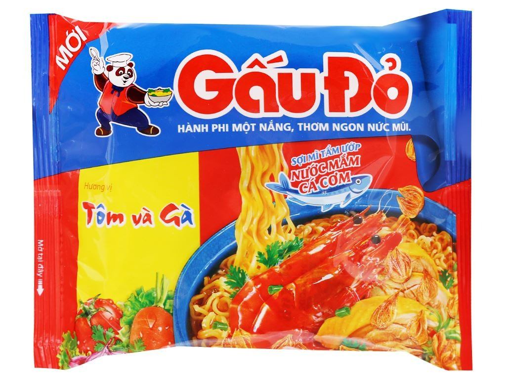 Mì Gấu Đỏ gói 64g nhiều hương vị