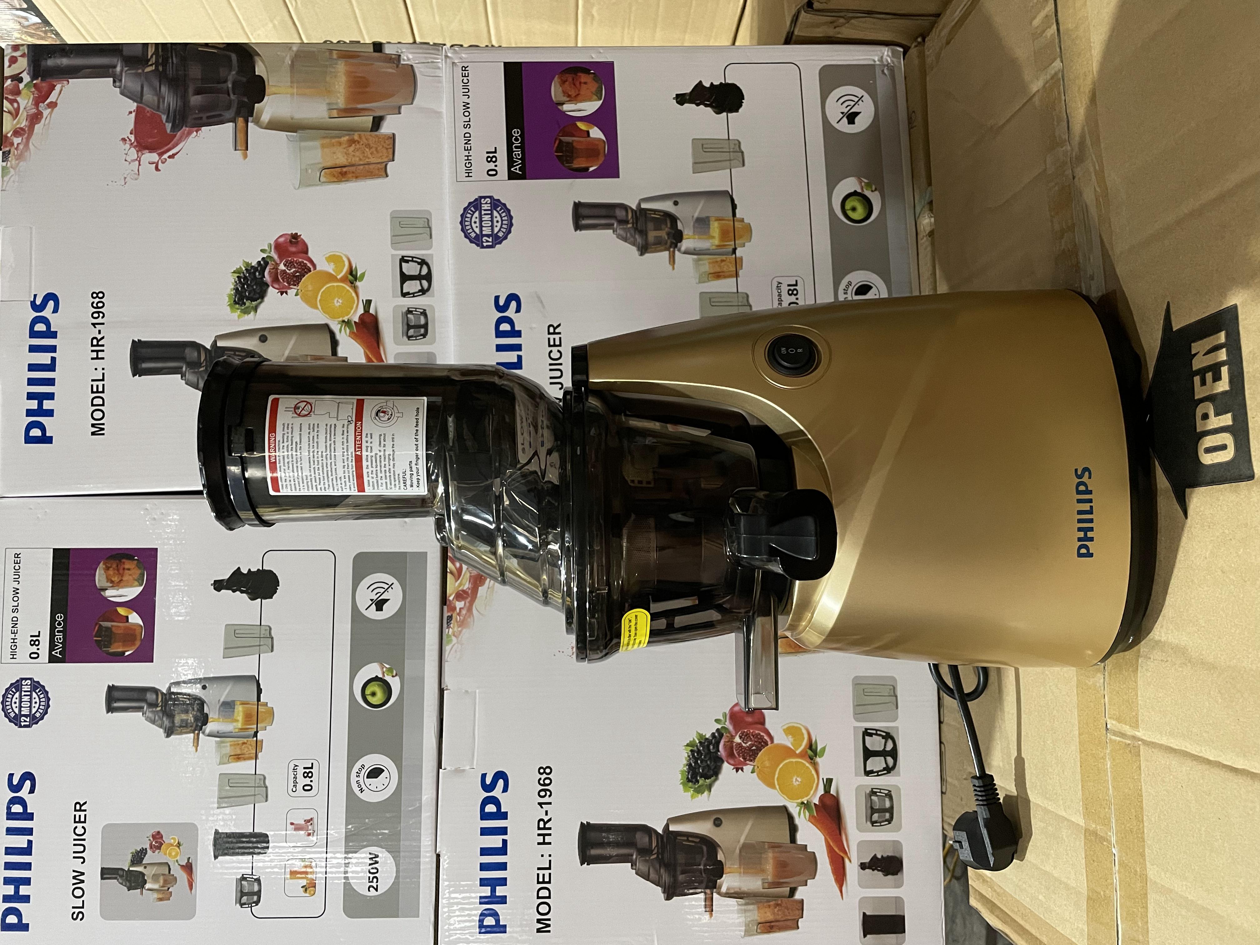 Máy ép chậm Philips HR-1968, ép chậm philips 1968, máy ép trái cây chậm philip