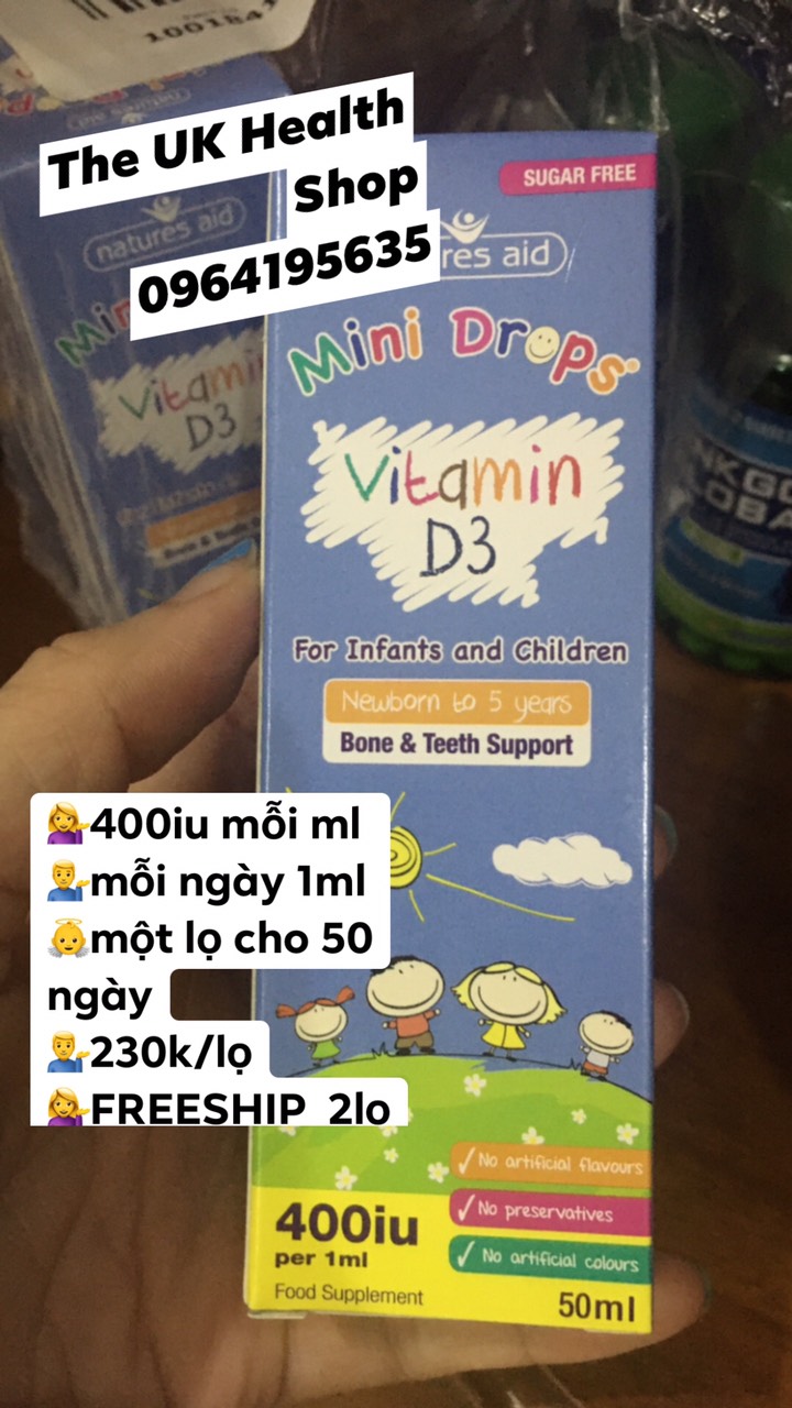 [bill uk] Vitamin D3 dạng giọt - Nature Aids