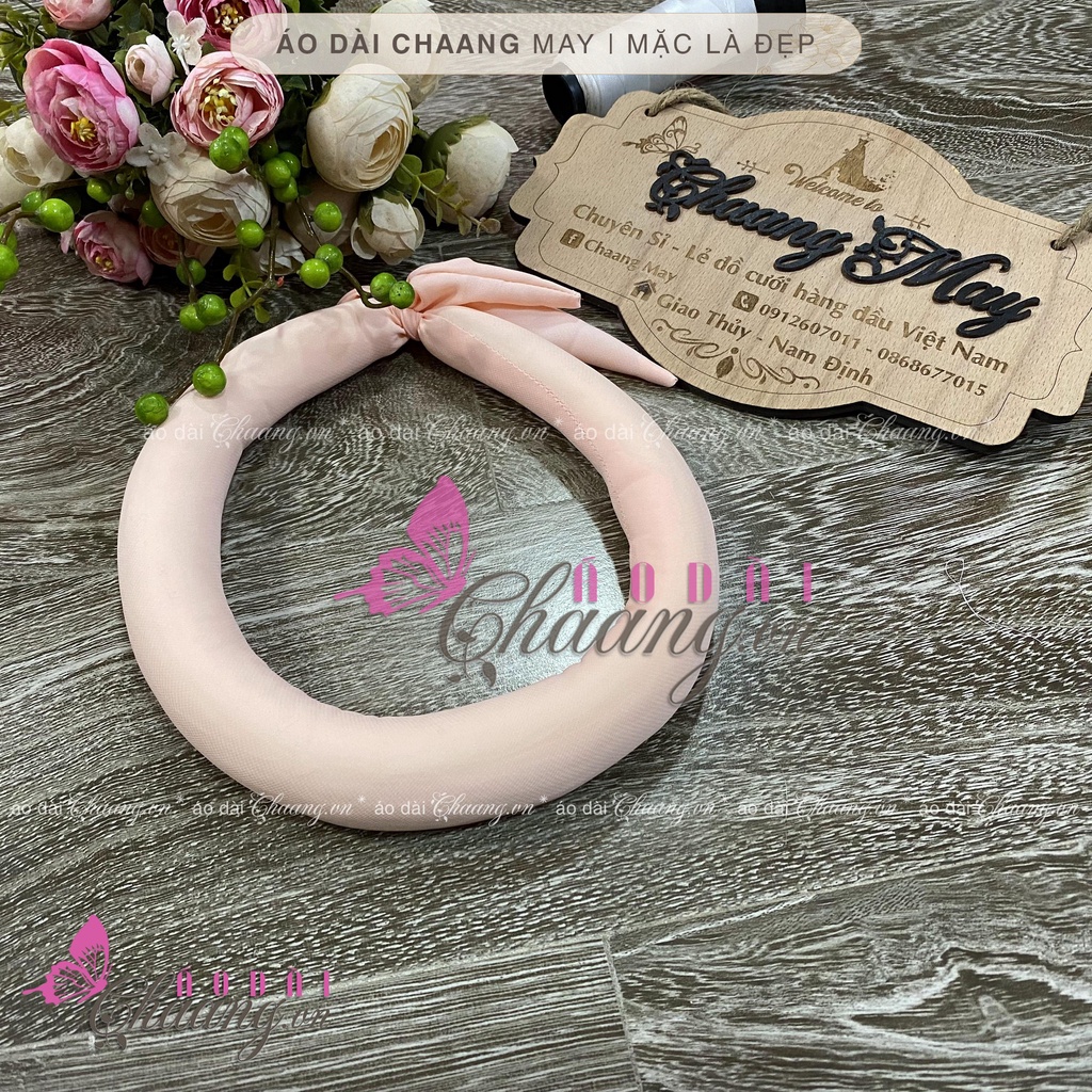 ??Mấn đội đầu, mấn (vấn) trơn có thể thu nhỏ cho bé, phụ kiện áo dài đẹp