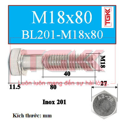 Bulong inox 201 m18