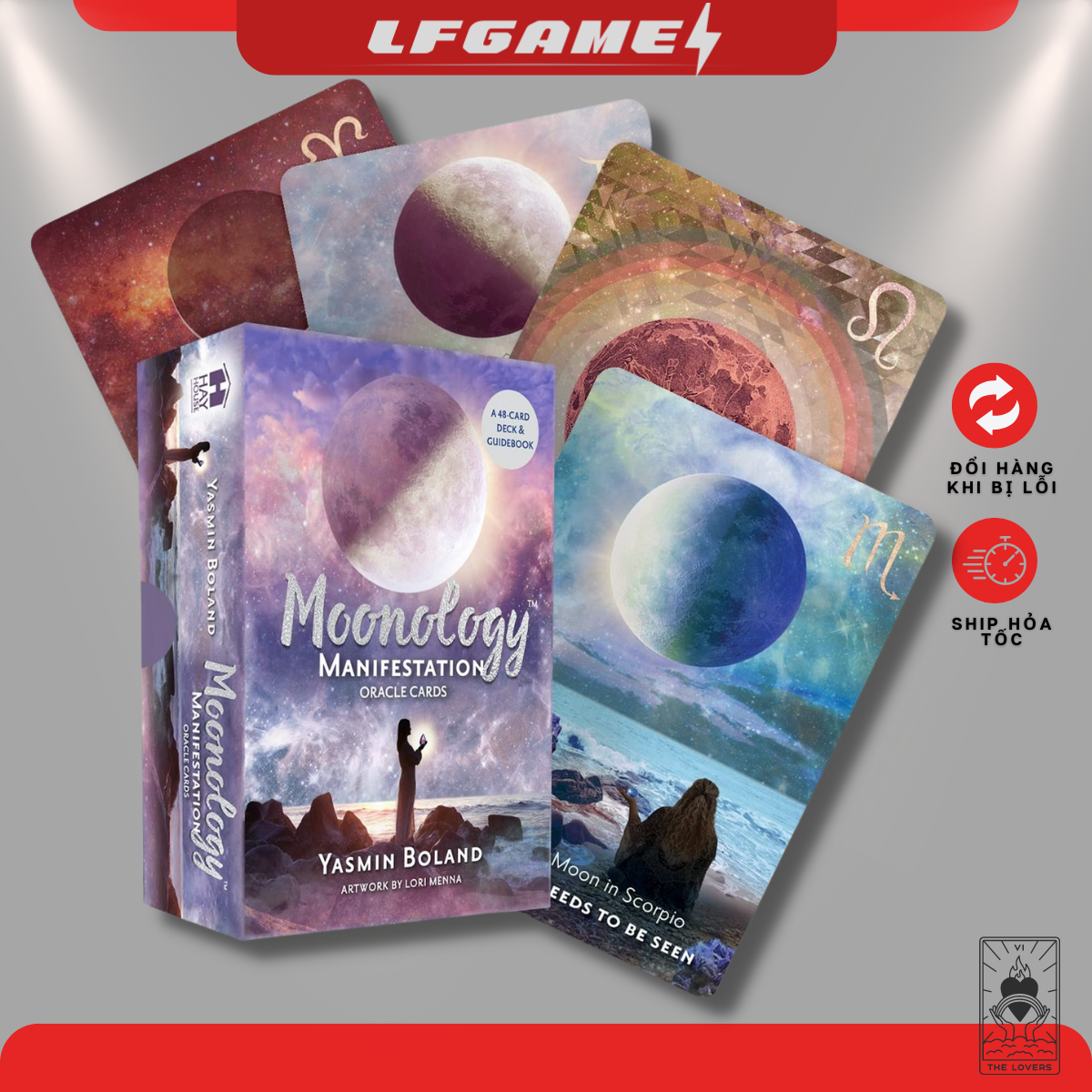 Bộ bài bói tarot moonology manifestation oracle cards bộ 48 lá size tiêu chuẩn bản tiếng anh
