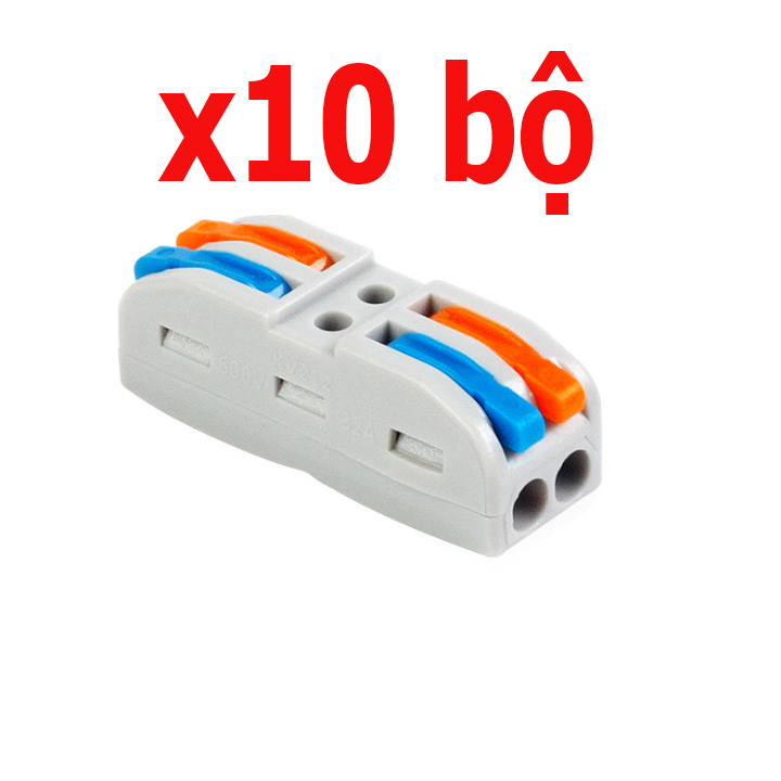 Combo 10 cút nối dây điện đôi 2 pha 2 cổng vào 2 cổng ra pct-222 250v 32a