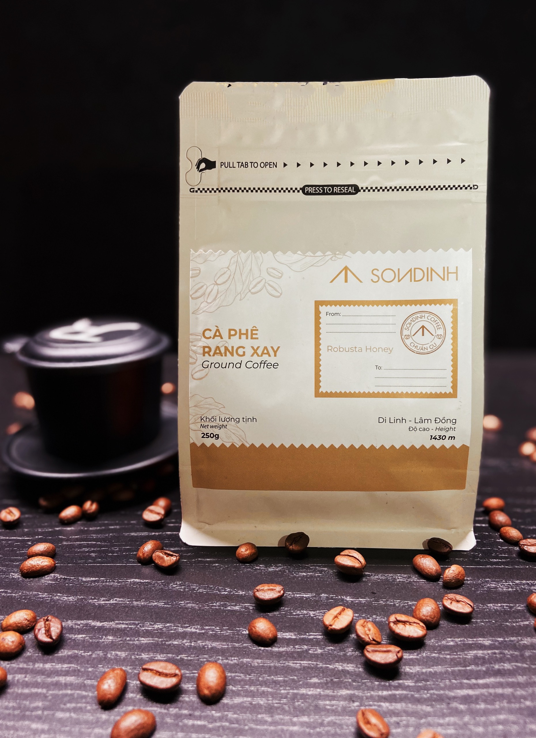 Cà phê rang xay / Ground Coffee (Robusta Honey) - 100% Robusta