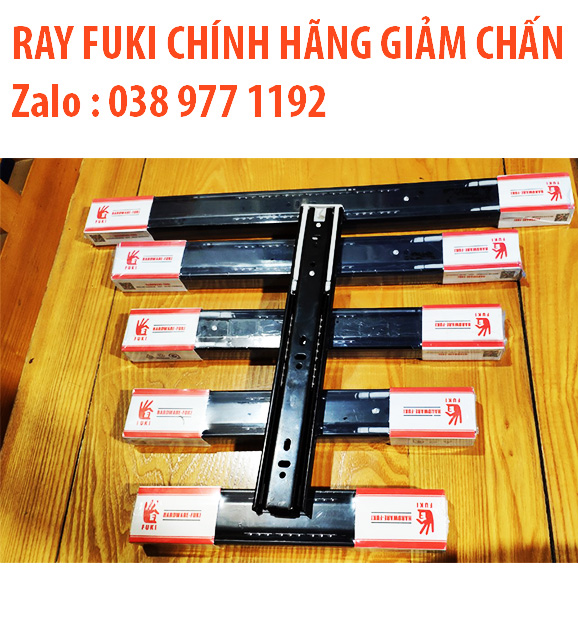 Ray bi 3 tầng có giảm chấn FUKI bản 4.5 dài 25cm,30cm,35cm,40cm,45cm,50cm