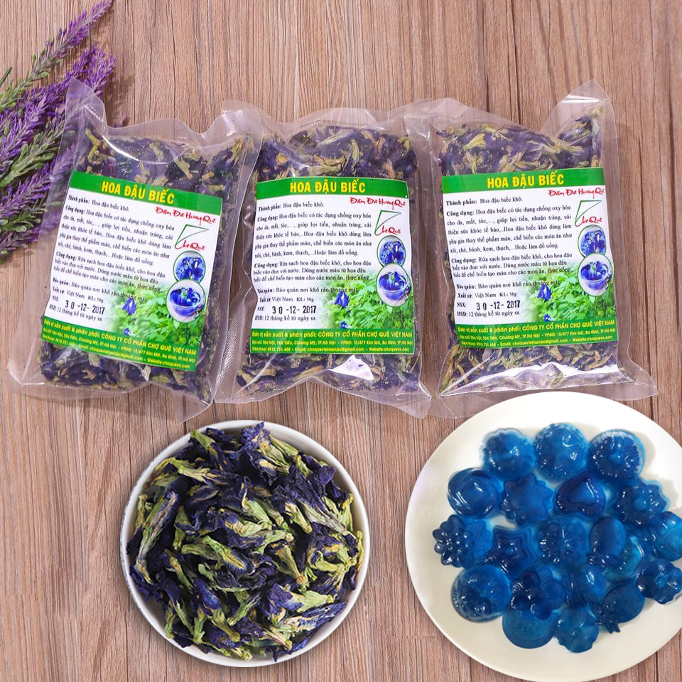 Hoa Đậu Biếc 100g Nguyên Chất Chợ Quê