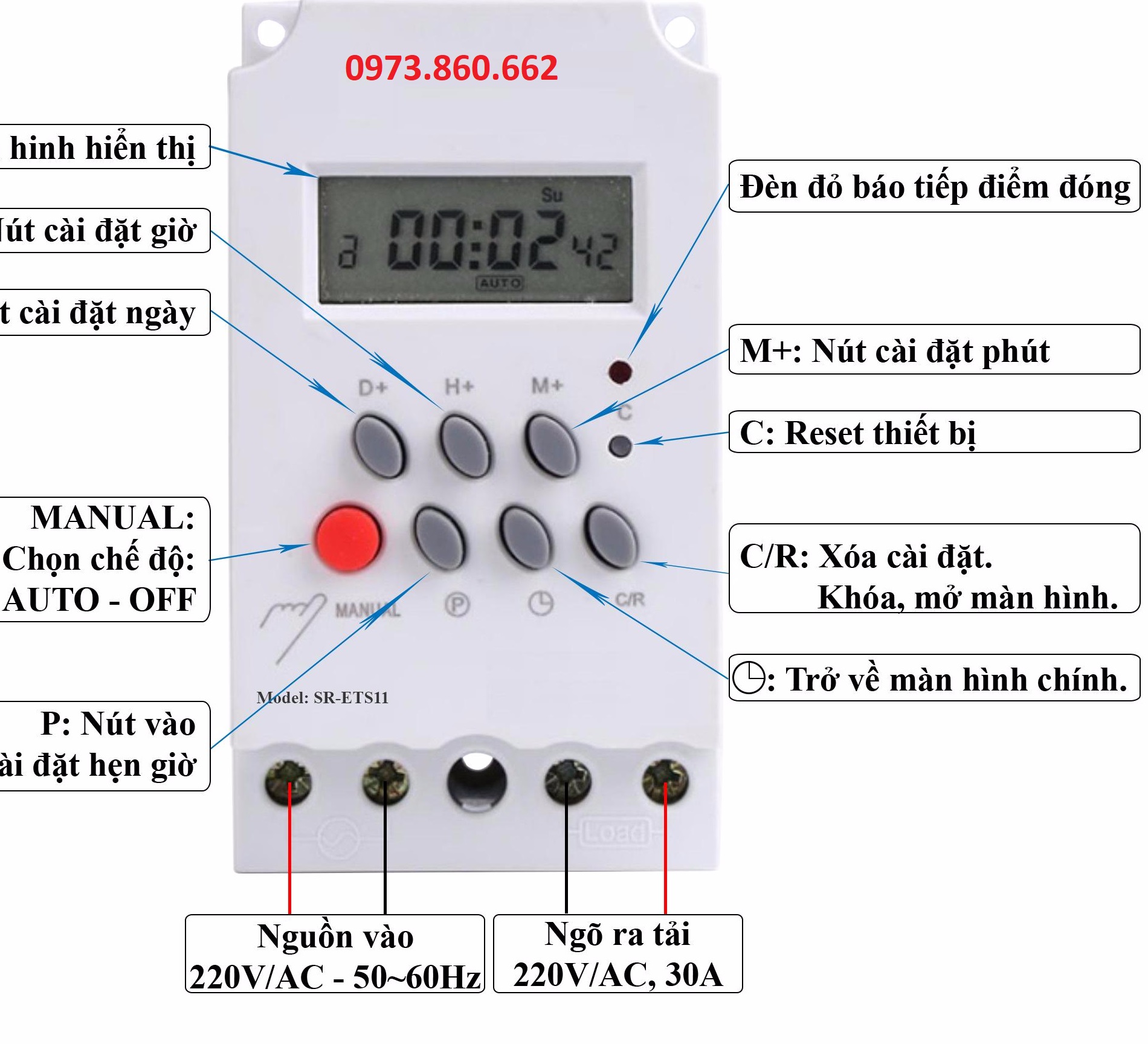 Công tắc hẹn giờ điện tử timer KG316