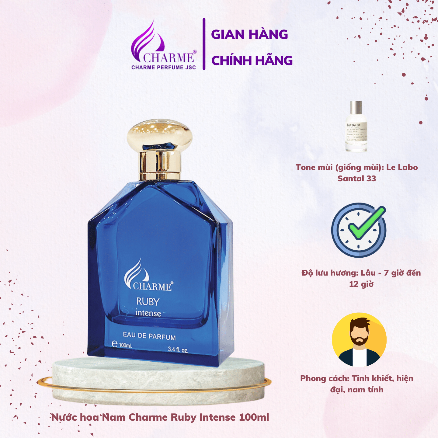 Nước Hoa Nam Charme Ruby Intense 100ml
