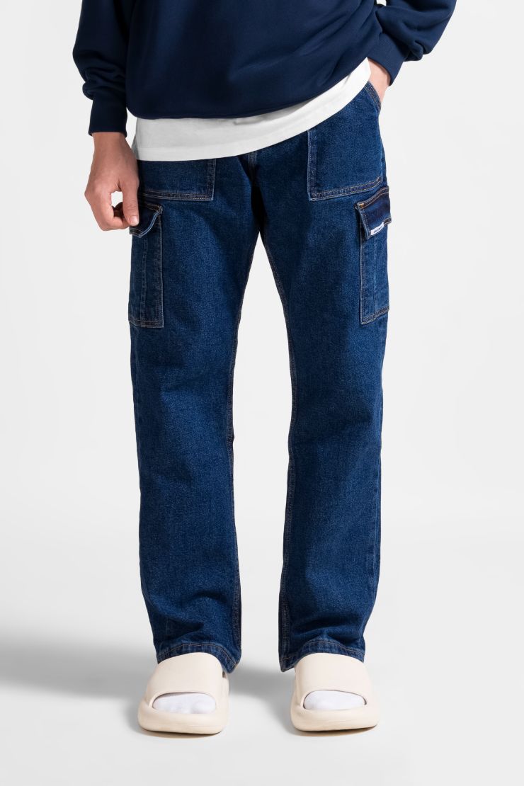 Quần jean Owlbrand Cargo V2/Xanh đậm