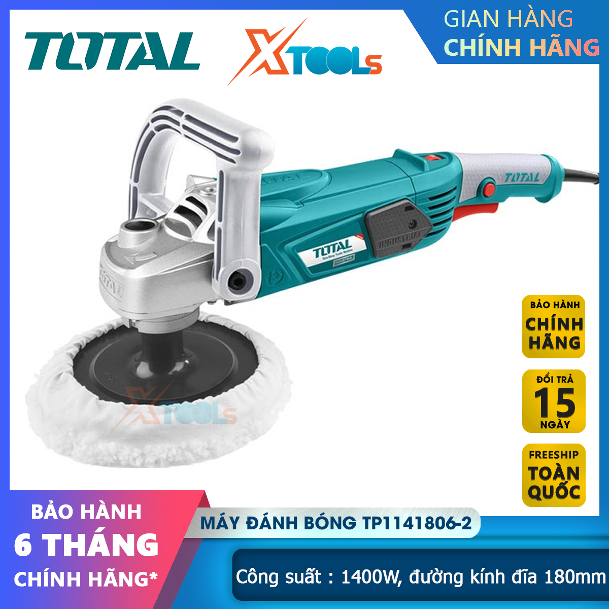 Total tp1141806-2 polishing machine 220v - 240v / 50hz - 60hz 1400w 3,9kg xtools