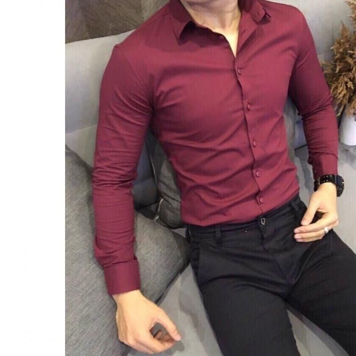 Áo sơ mi nam dài tay sơ mi trơn chuẩn đẹp vải mềm mịn đủ màu hàng chuẩn như hình chất lượng