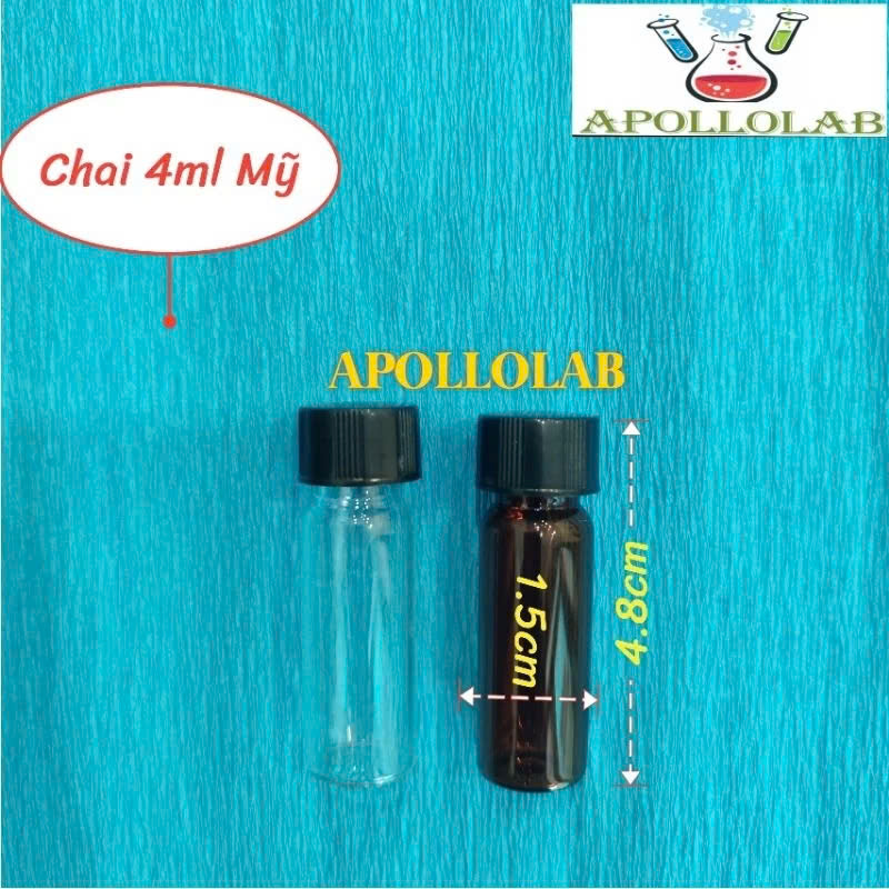 Chai thủy tinh có nắp vặn siêu kín, tự đứng được 3ml 5ml 10ml 20ml 40ml đựng tinh dầu hóa chất