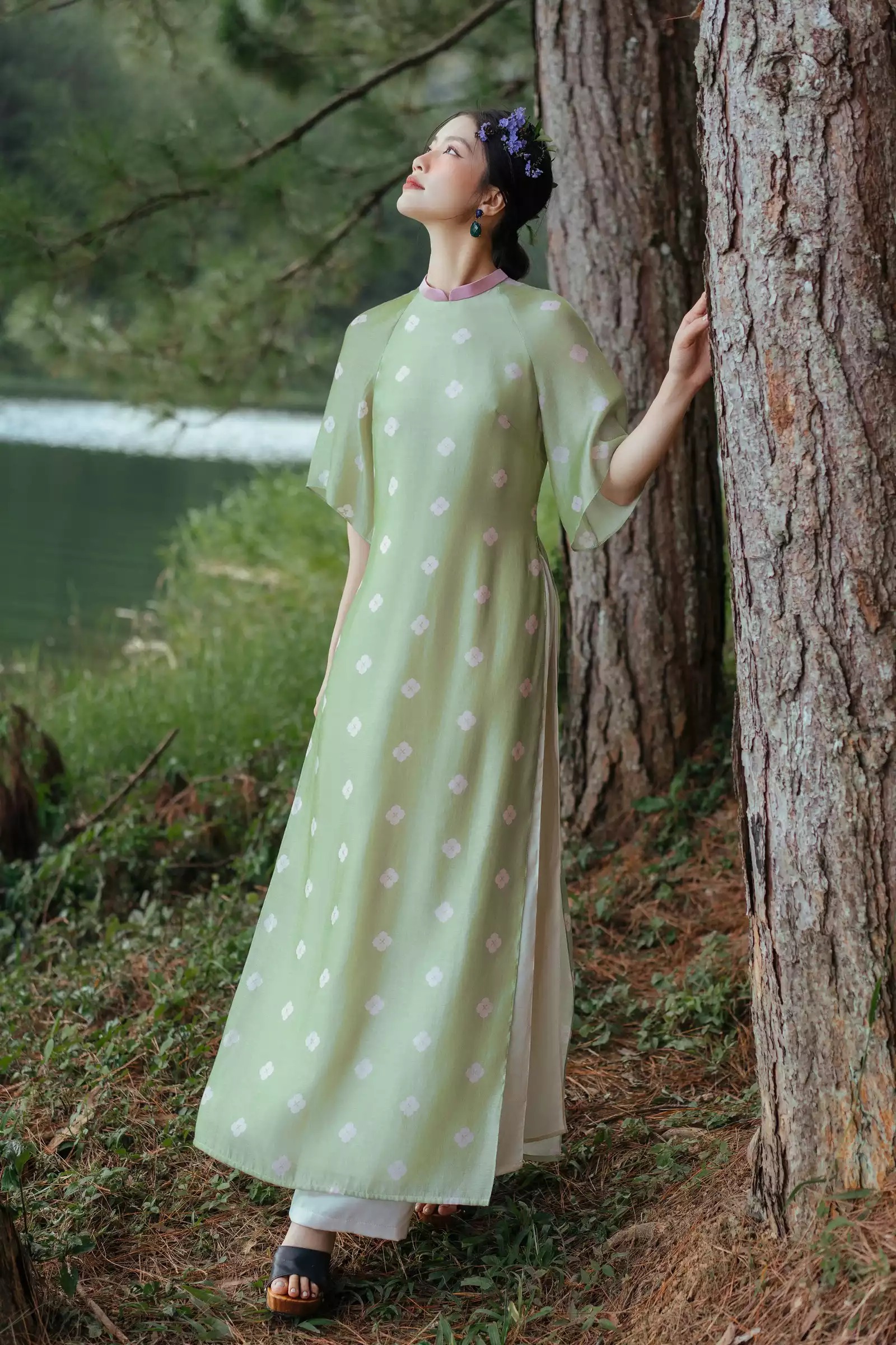 Áo Dài Lấm Tấm Xanh- Đing Đang