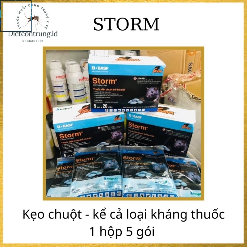 combo 5 gói kẹo chuột STORM - dùng cho chuột đã nhờn bả .