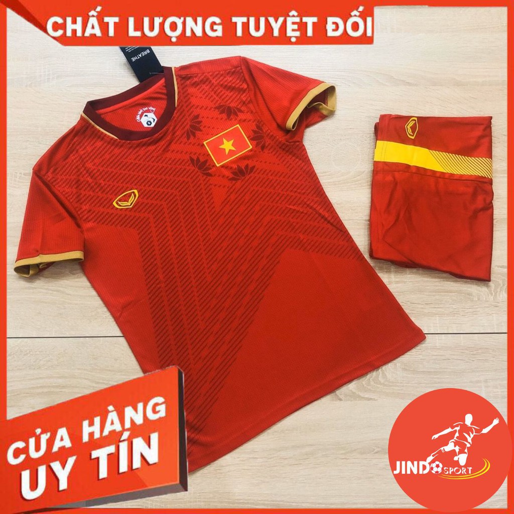 ÁO BÓNG ĐÁ TRẺ EM [ĐỘI TUYỂN VIỆT NAM] ĐẸP MÀU ĐỎ THUN LẠNH .
